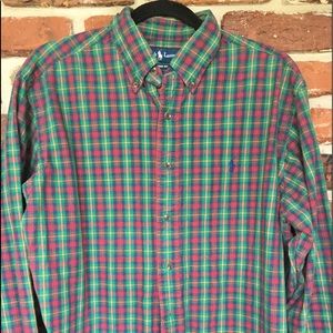 Ralph Lauren Green Plaid Classic Fit Flannel L